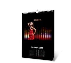 Calendrier mural A4 (noir) par myPIX